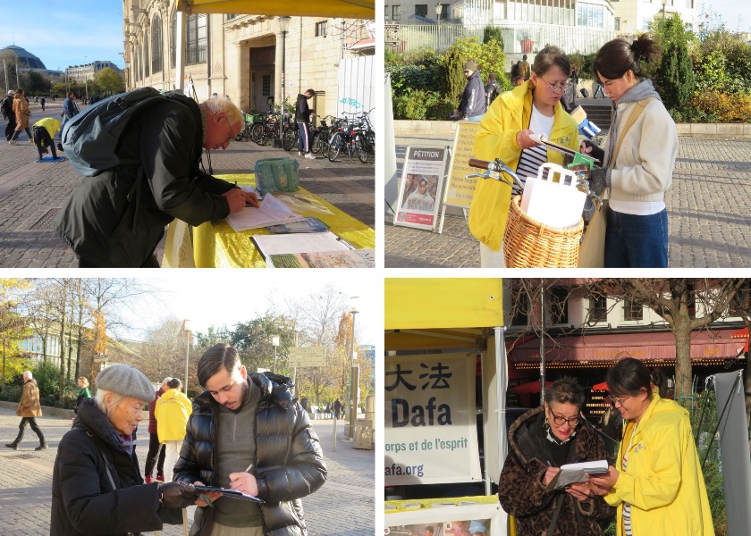 Image for article Paryż, Francja: Ludzie potępiają prześladowania Falun Dafa