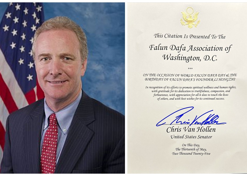 Image for article Maryland, USA: Senator chwali Dzień Falun Dafa