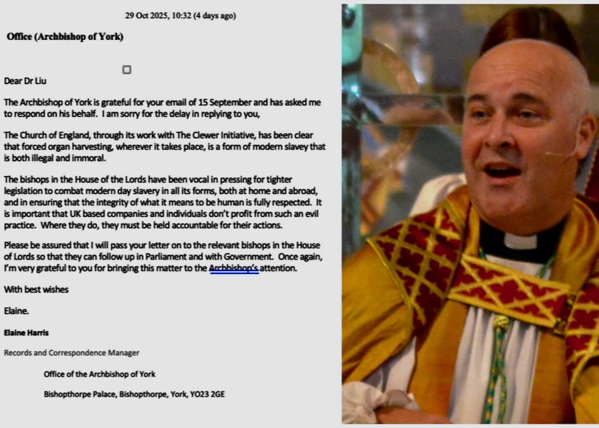 Image for article Arcybiskup Yorku: Grabież organów jest zarówno nielegalna, jak i niemoralna