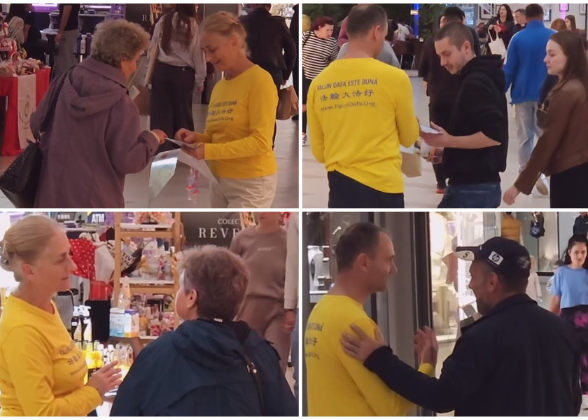 Image for article Ludzie potępiają prześladowania Falun Dafa podczas wydarzeń w Rumunii