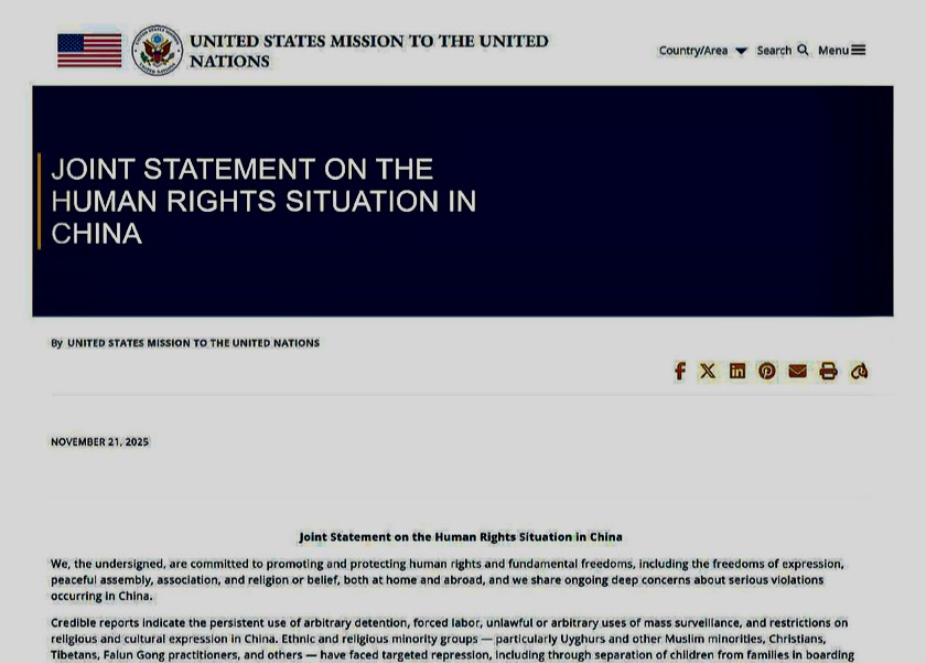 Image for article Wspólne oświadczenie wydane przez 15 członków ONZ sprzeciwiających się łamaniu praw człowieka przez KPCh