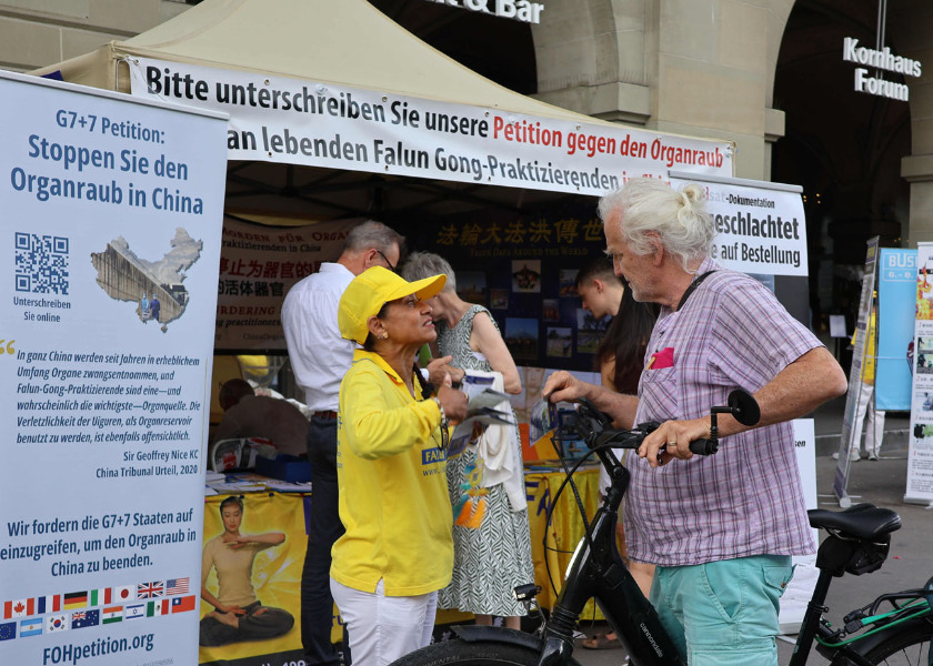 Image for article Mieszkańcy Szwajcarii zachęcają praktykujących do dalszego ujawniania prześladowań w Chinach